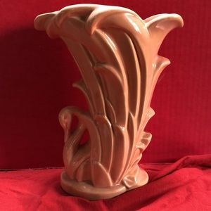 McCoy pink glaze swan vase.